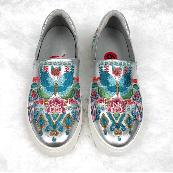 Johnny Was Shoes - New Johnny Was | Vinny Butterfly Loafers in Silver